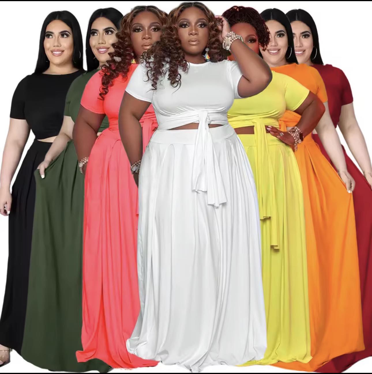 PLUS SIZE 2PC SKIRT SET