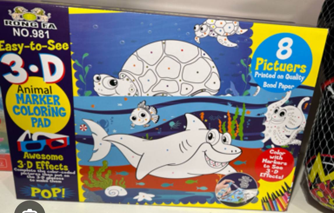 3D ANIMAL COLOURING PAD