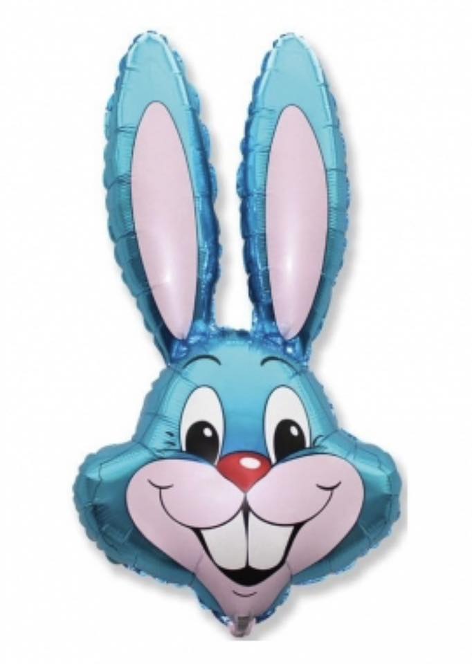 JUMBO BLUE BUNNY FOIL BALLOON HEAD