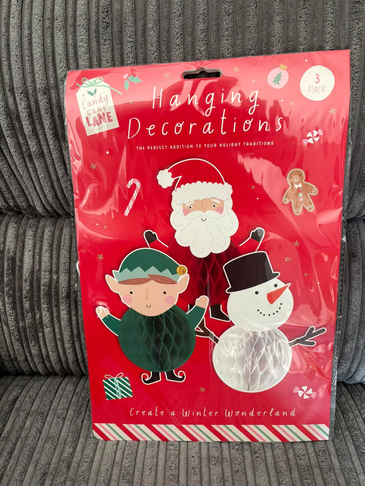 3PK HANGING CHRISTMAS DECORATIONS