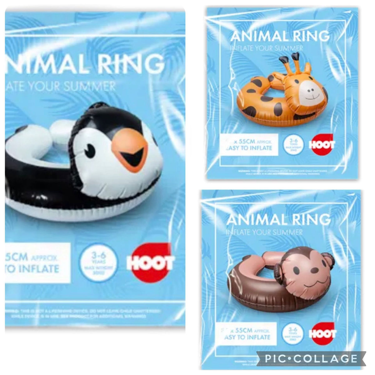 KIDS INFLATABLE SWIM RING -PENGUIN