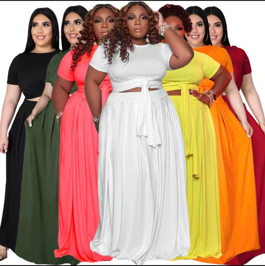 PLUS SIZE 2PC SKIRT SET