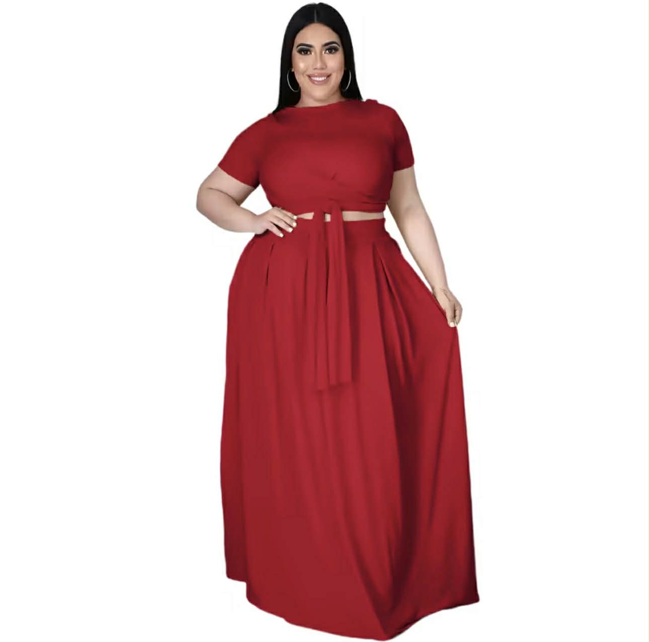 LADIES PLUS SIZE 2PC SKIRT SET