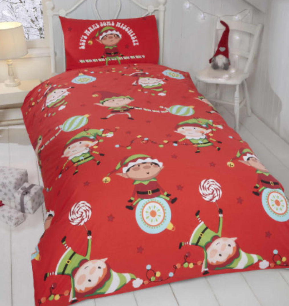 Elf Christmas Bedding - Single
