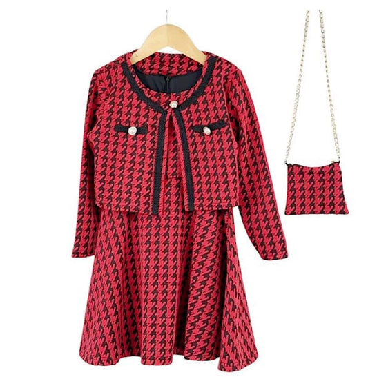 GIRLS 3PC DRESS SET - 3-4 YEARS