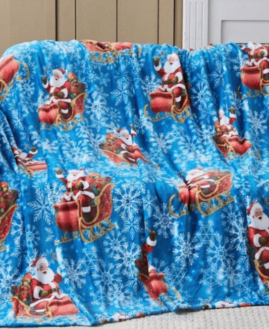 BLUE SANTA FLEECE - KINGSIZE