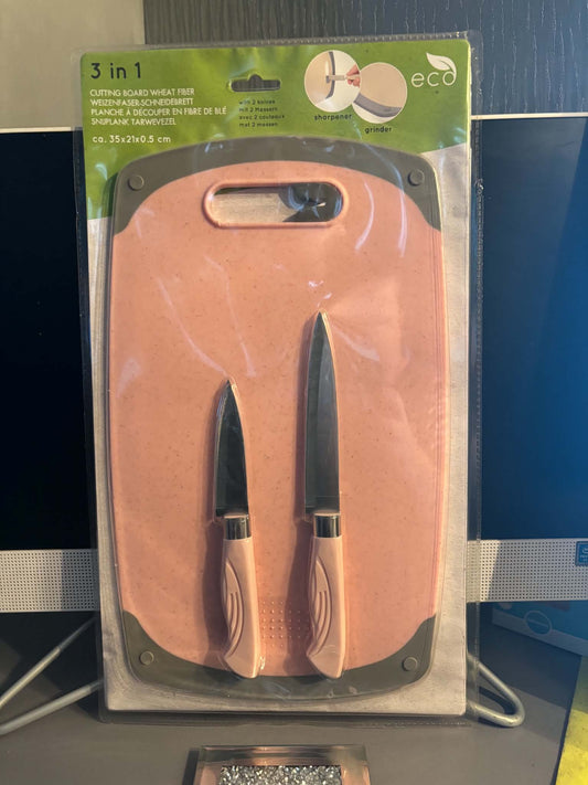 3 IN 1 KNIFE AND CHOPPING BOARD SET