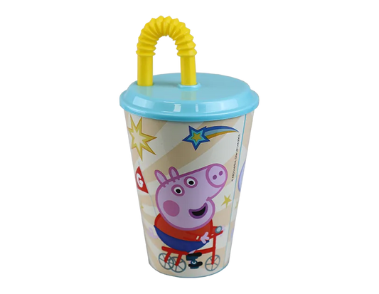 PEPPA DRINKING CUP WIH LID AND STRAW