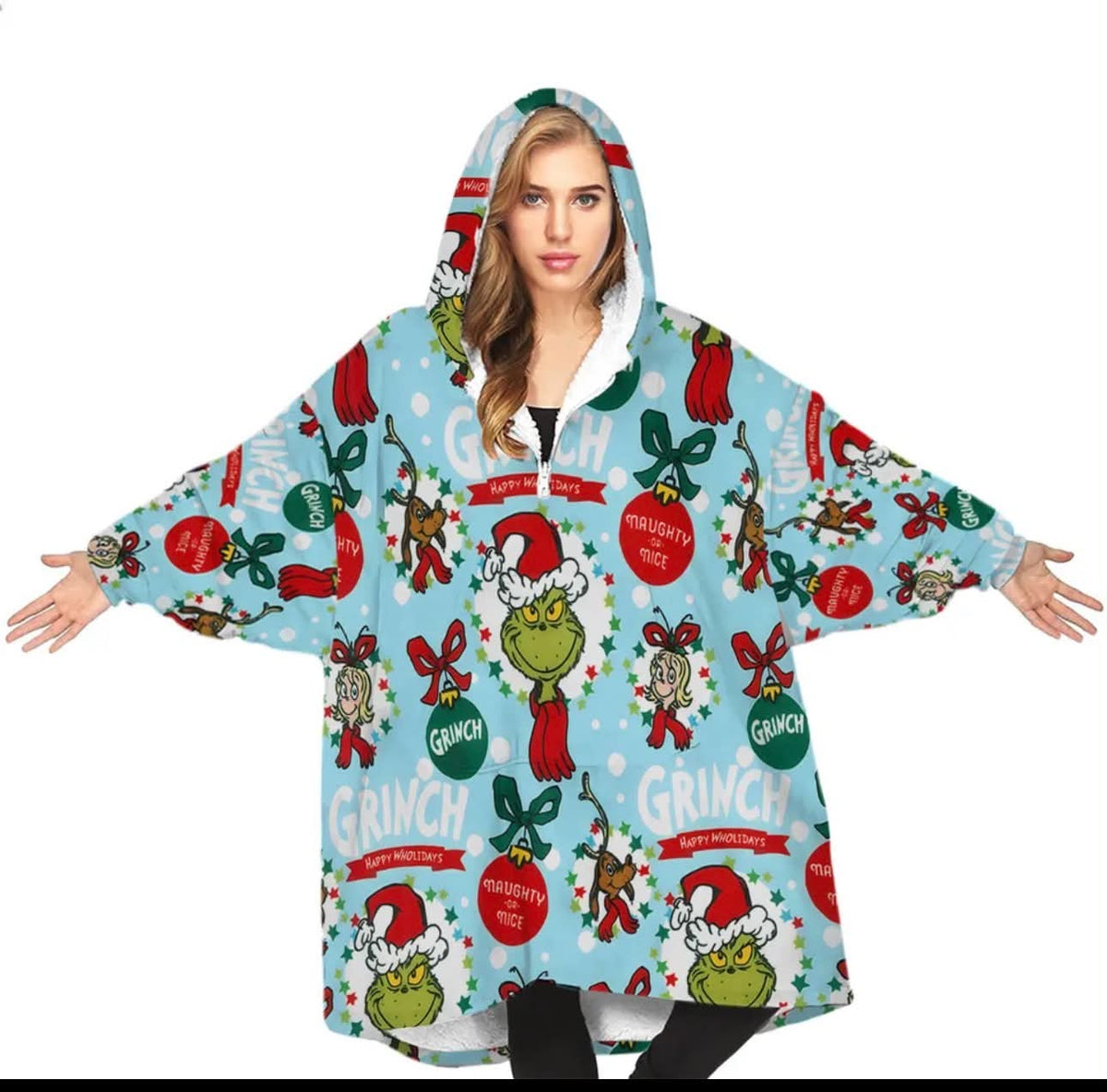 ONE SIZE GRINCH OODIE - BLUE