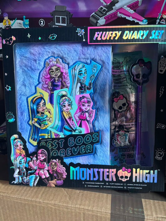 MONSTER HIGH FLUFFY DIARY SET