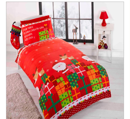 SANTA CHRISTMAS BED SET - SINGLE