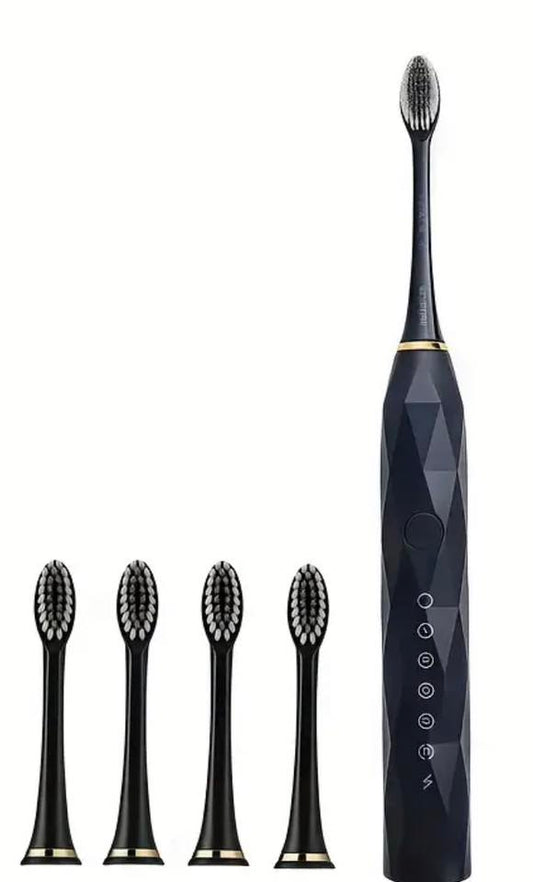 ELECTRIC TOOTHBRUSH +4 HEADS - BLACK