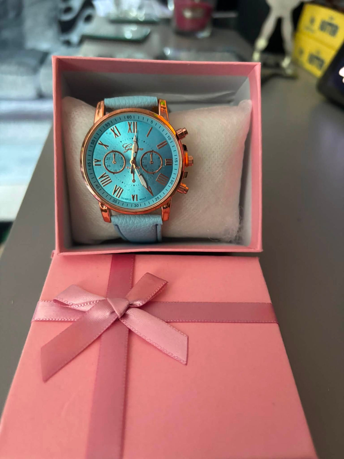 LADIES WATCH WITH BOX -BLUE