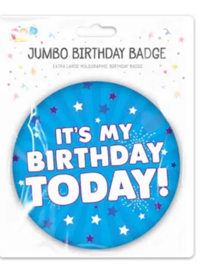 JUMBO BLUE BIRTHDAY BADGE