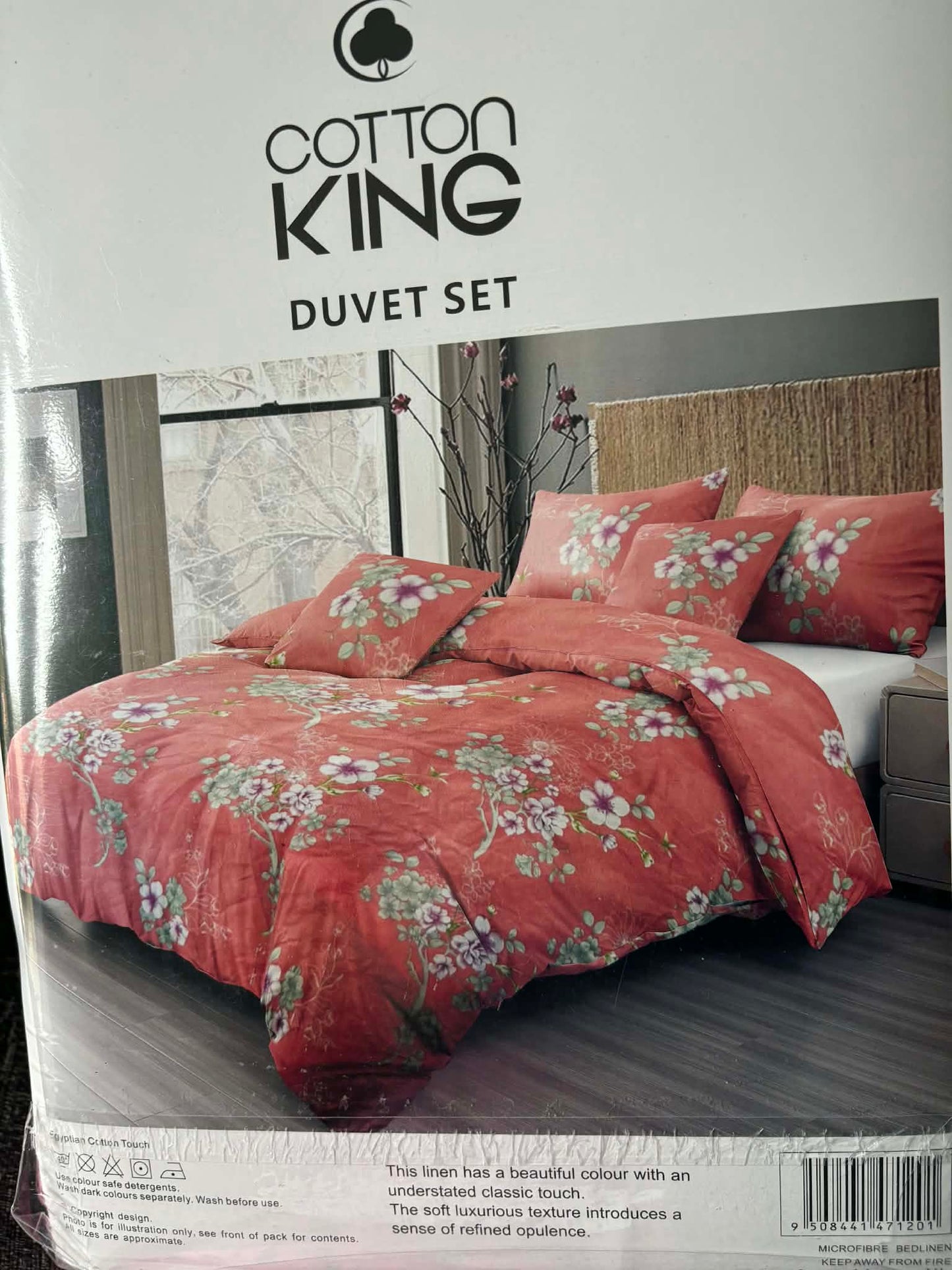 COTTON KING CORAL BEDDING SET -2 SIZES