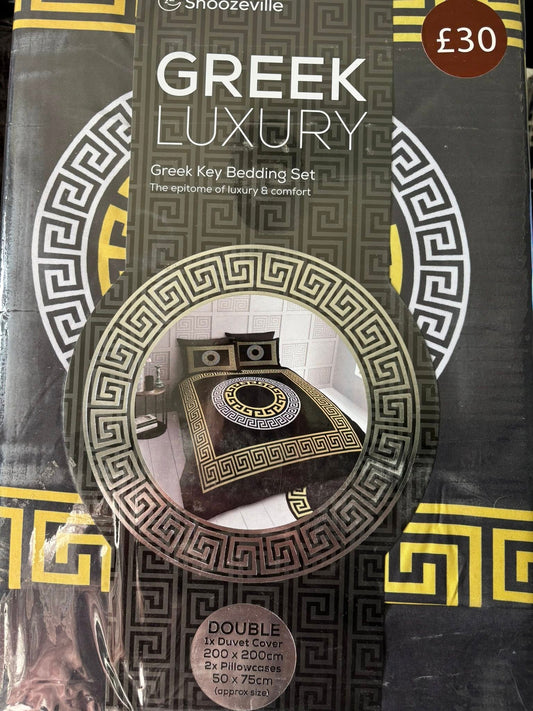 LUXURY GREEK BEDDING BLACK AND GOLD