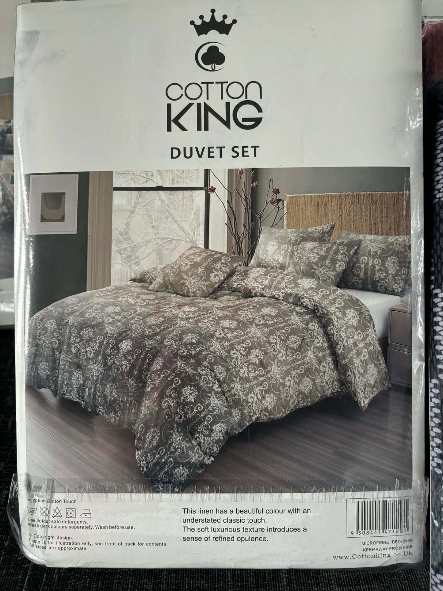 COTTON KING GREY DOUBLE BED SET