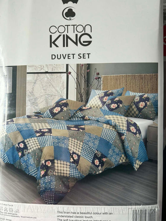 COTTON KING PATCHWORK BED SET - KING