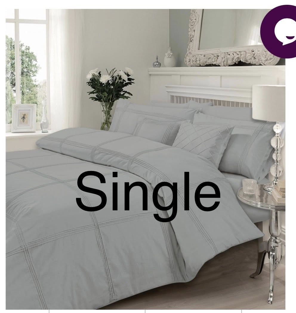 GREY PANEL BED SET - SINGLE