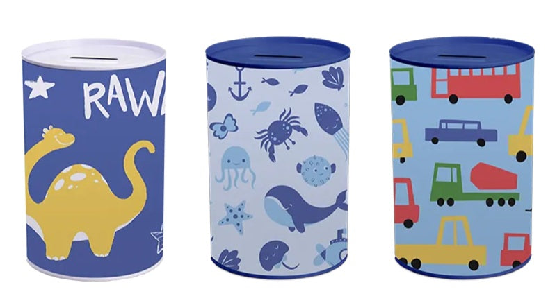 KIDS MONEY SLOT TINS