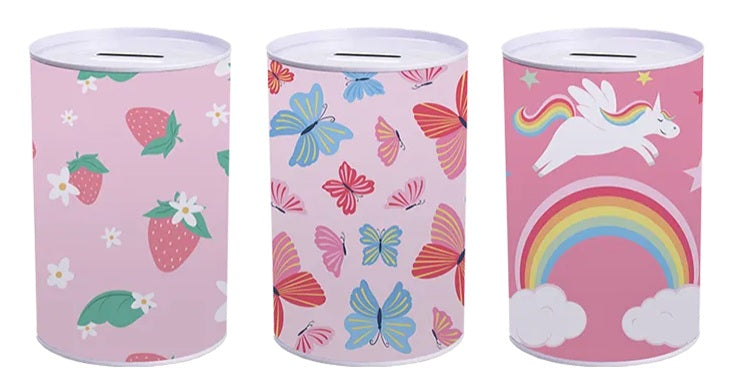 KIDS MONEY SLOT TINS