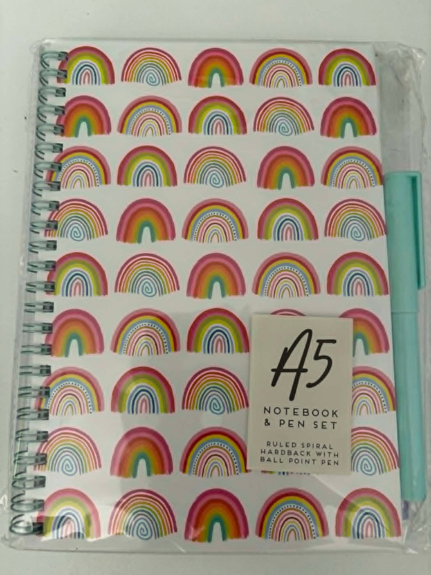 RAINBOW A5 NOTE PAD AND PEN SET