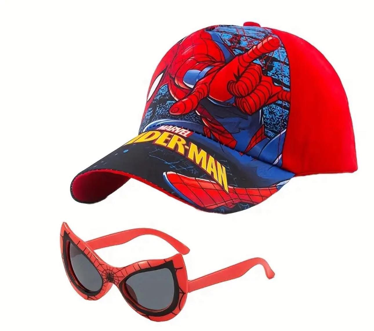 KIDS SPIDERMAN HAT AND SUNGLASSES SET